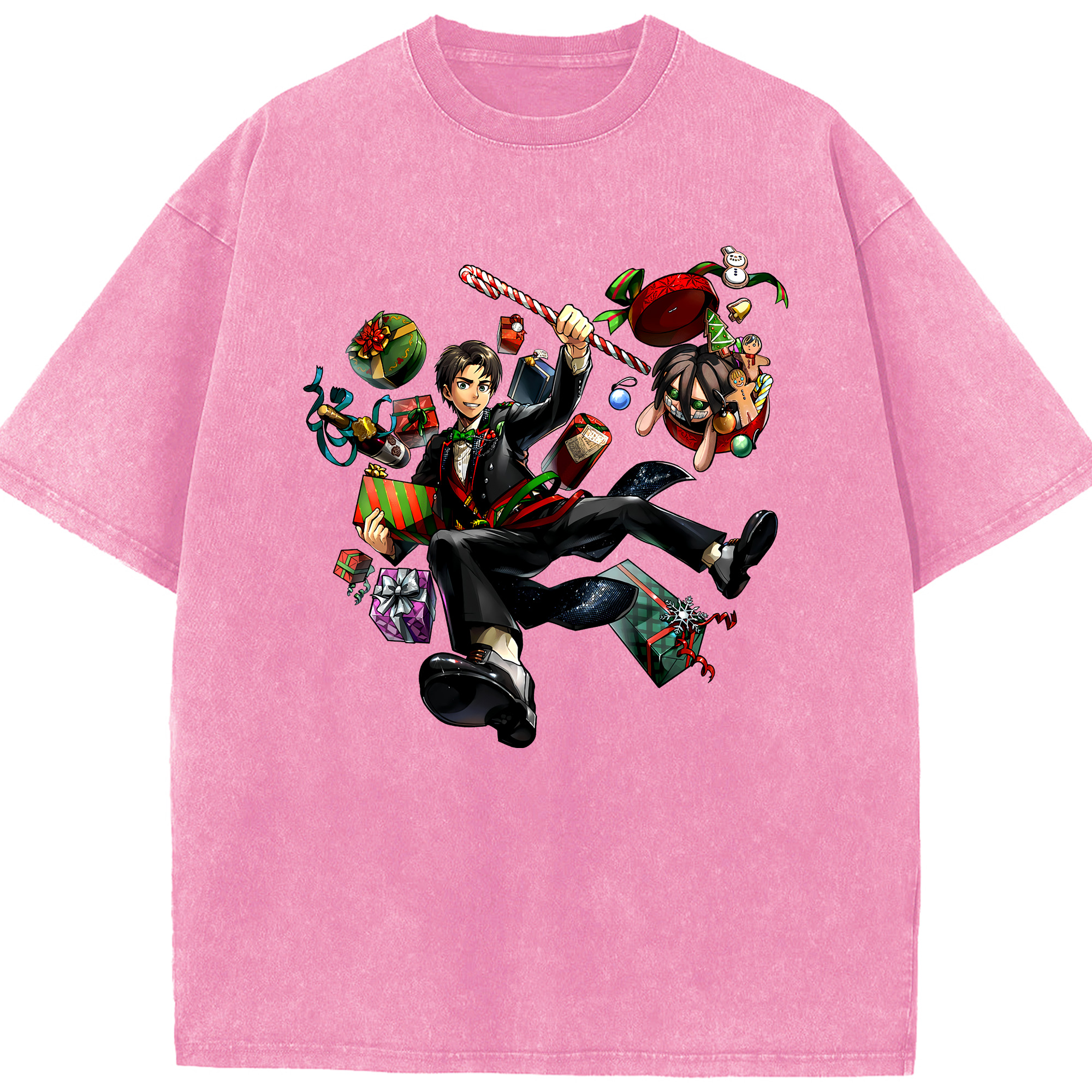 （画像用） 進撃の巨人 エレン･イェーガー Attack on Titan Eren Jäger 綿100% ヴィンテージ風 半袖Tシャツ（フロントプリント）
